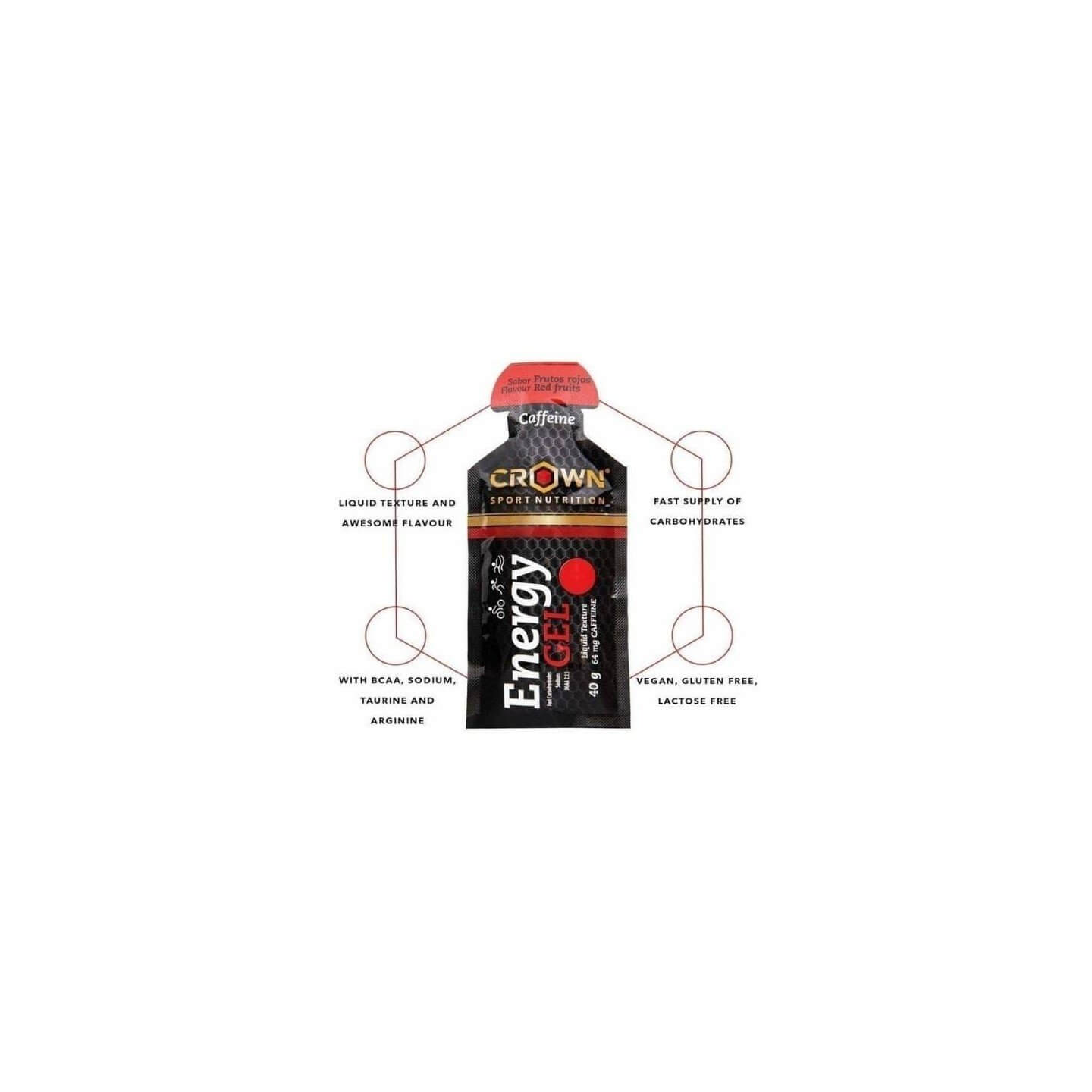 GEL CROWN FRUTOS ROJOS + CAFEINA 40GR | Ravet Bike
