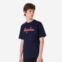 RAPHA MEN'S COTTON T-SHIRT LARGE LOGO NAVY