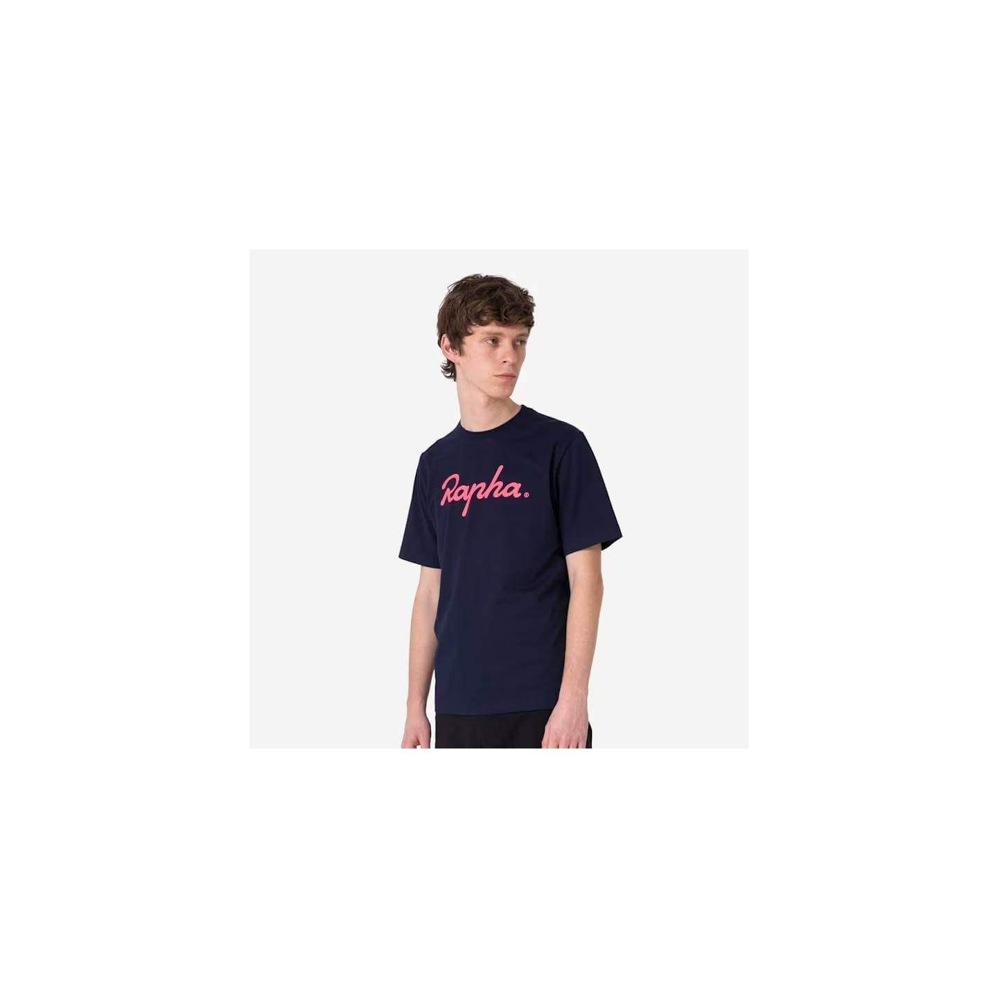 RAPHA MEN'S COTTON T-SHIRT LARGE LOGO NAVY