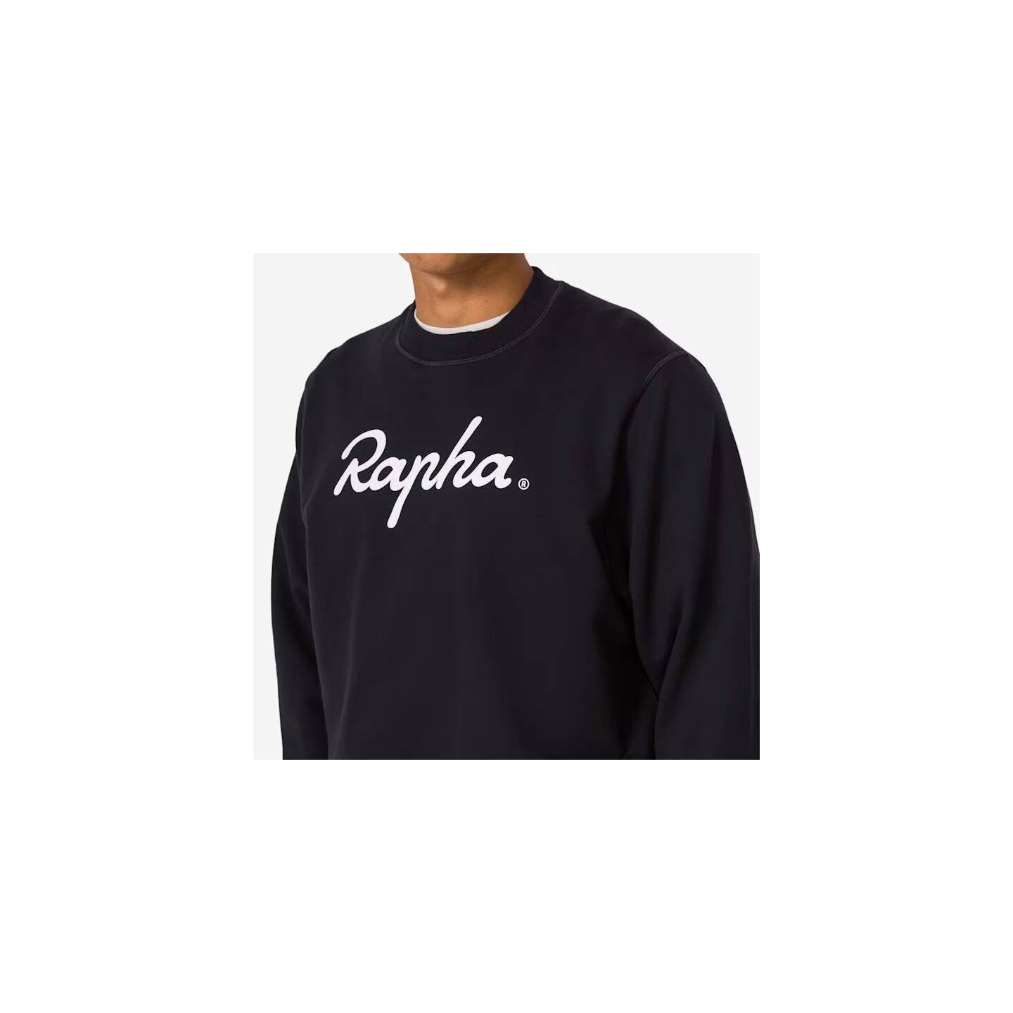 SUDADERA RAPHA LARGE LOGO BLACK/WHITE | Ravet Bike