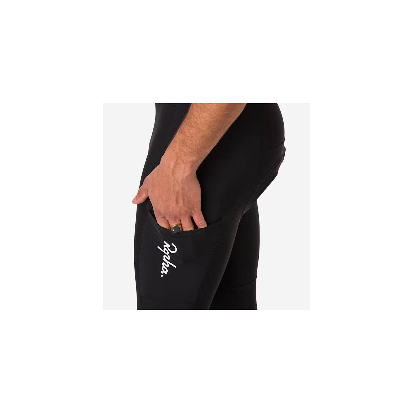 RAPHA CORE CARGO WINTER TIGHTS WITH PAD BLACK/BLACK | Ravet Bike