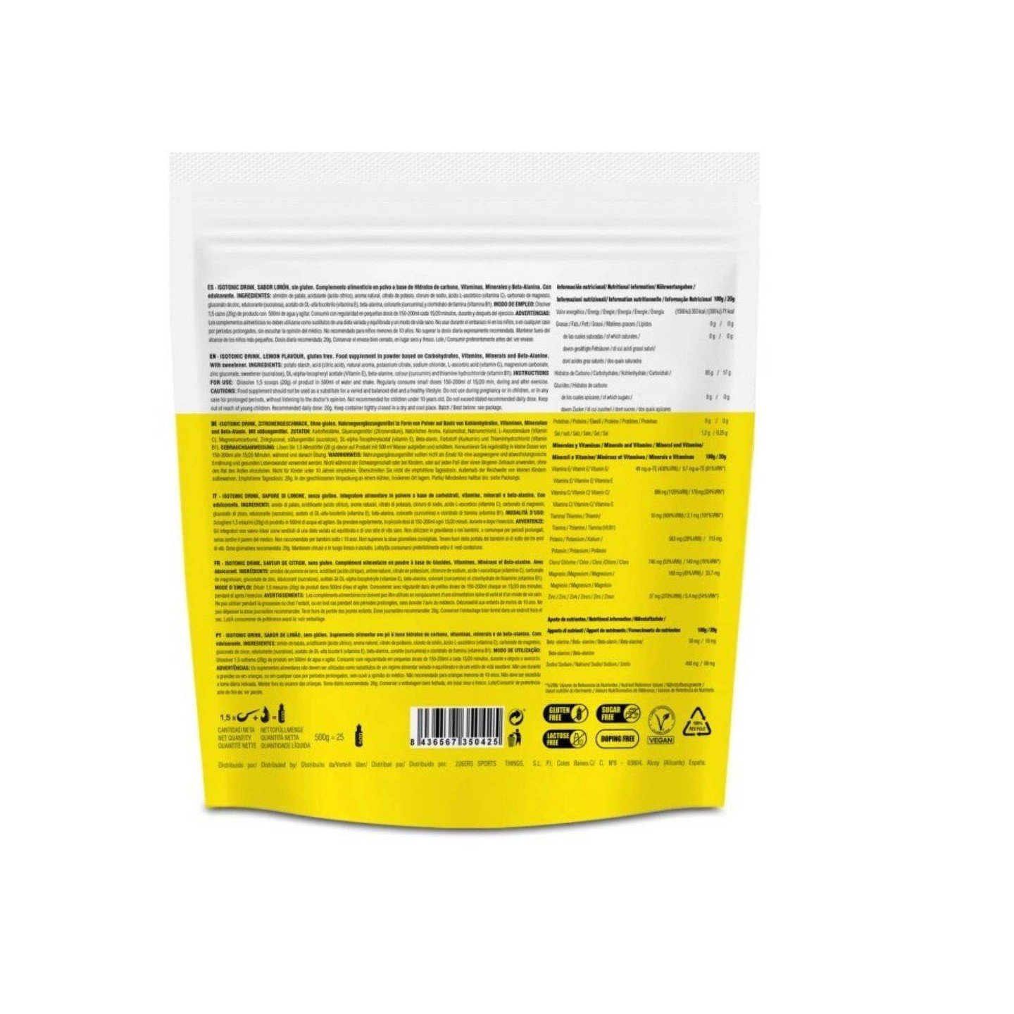 226ERS BOTE ISOTONIC DRINK LIMON 500GR | Ravet Bike