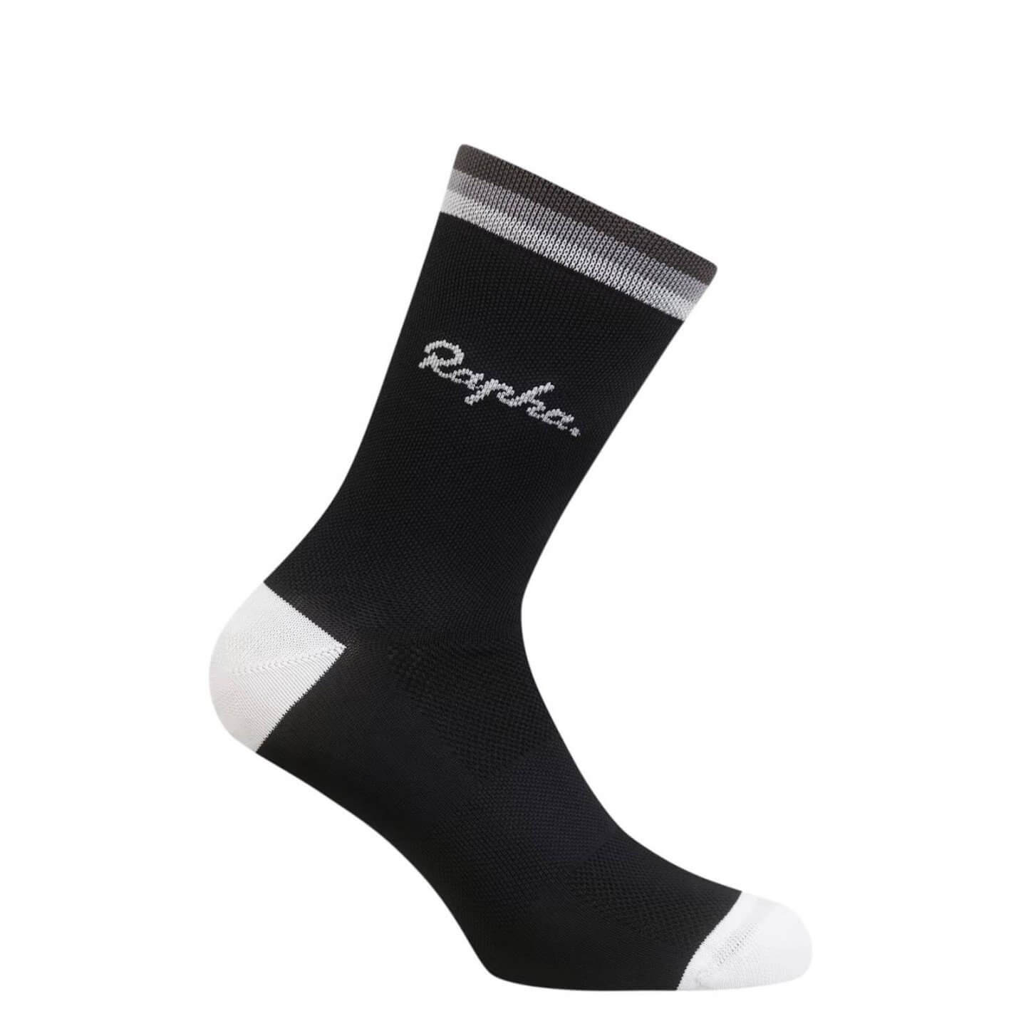 CALCETINES RAPHA LOGO BLACK/GREY/CARBON GREY | Ravet Bike