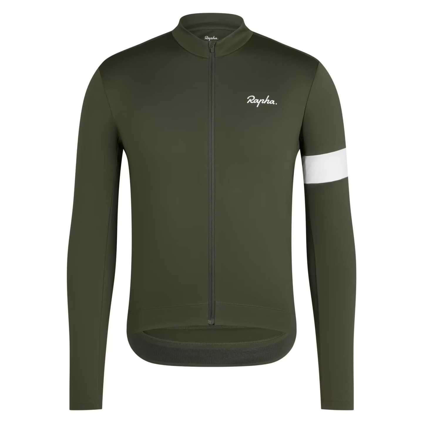 RAPHA MEN'S CORE THERMAL LONG SLEEVE JERSEY DARK GREEN | Ravet Bike