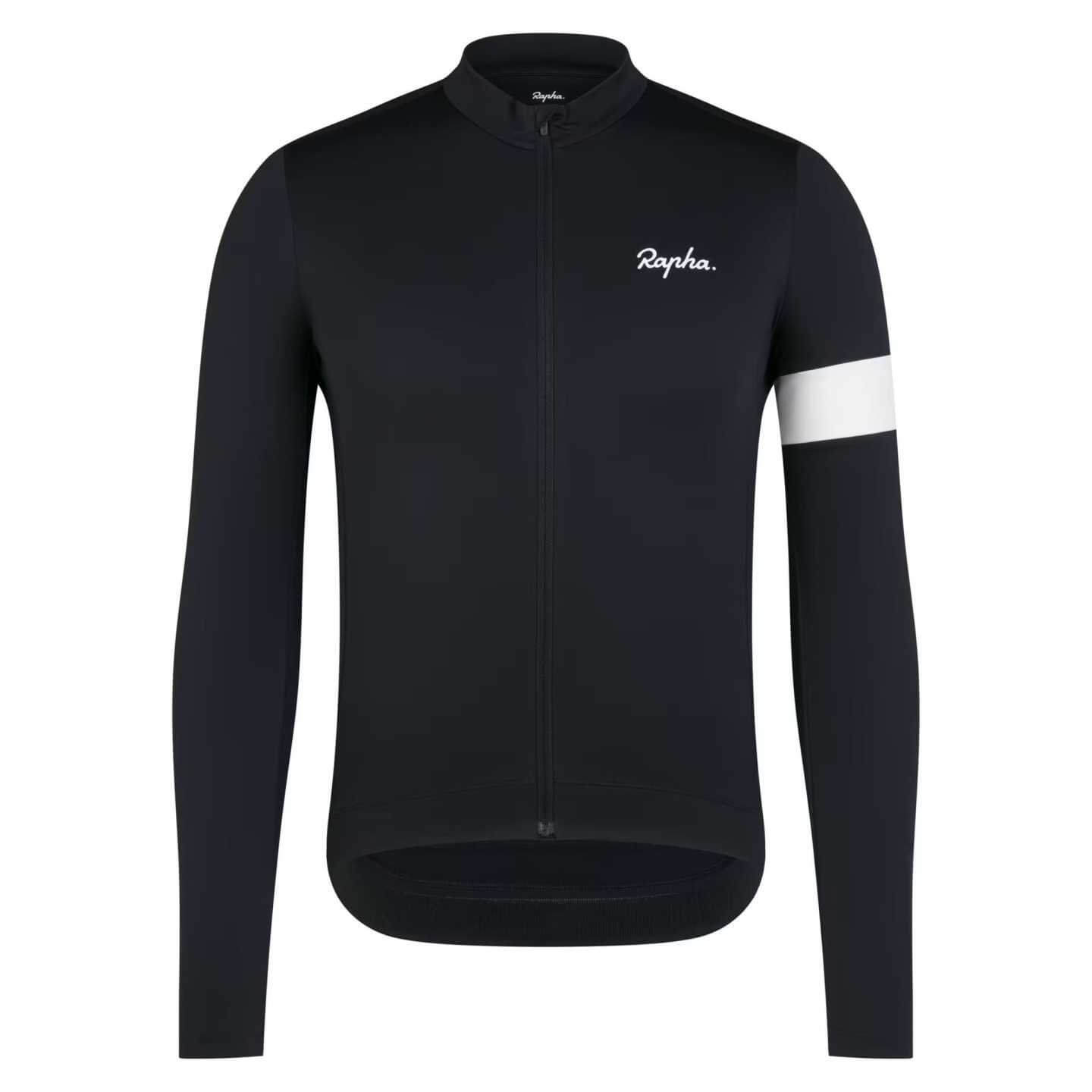 RAPHA MEN'S CORE THERMAL LONG SLEEVE JERSEY BLACK | Ravet Bike